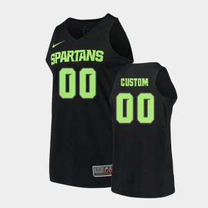 Men's Custom Michigan State Spartans #00 Nike NCAA Black Authentic College Stitched Basketball Jersey YC50B40QP